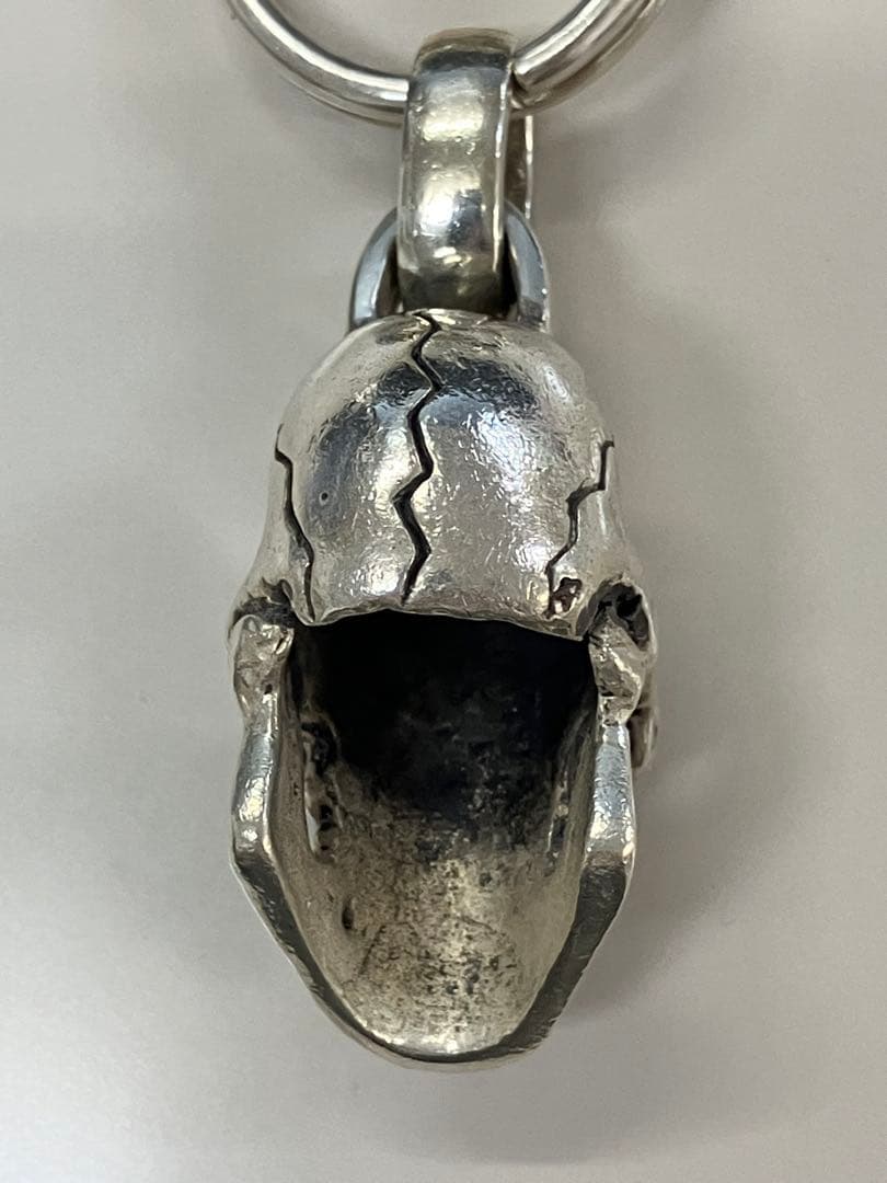 E シルバー925 スカルキーホルダー