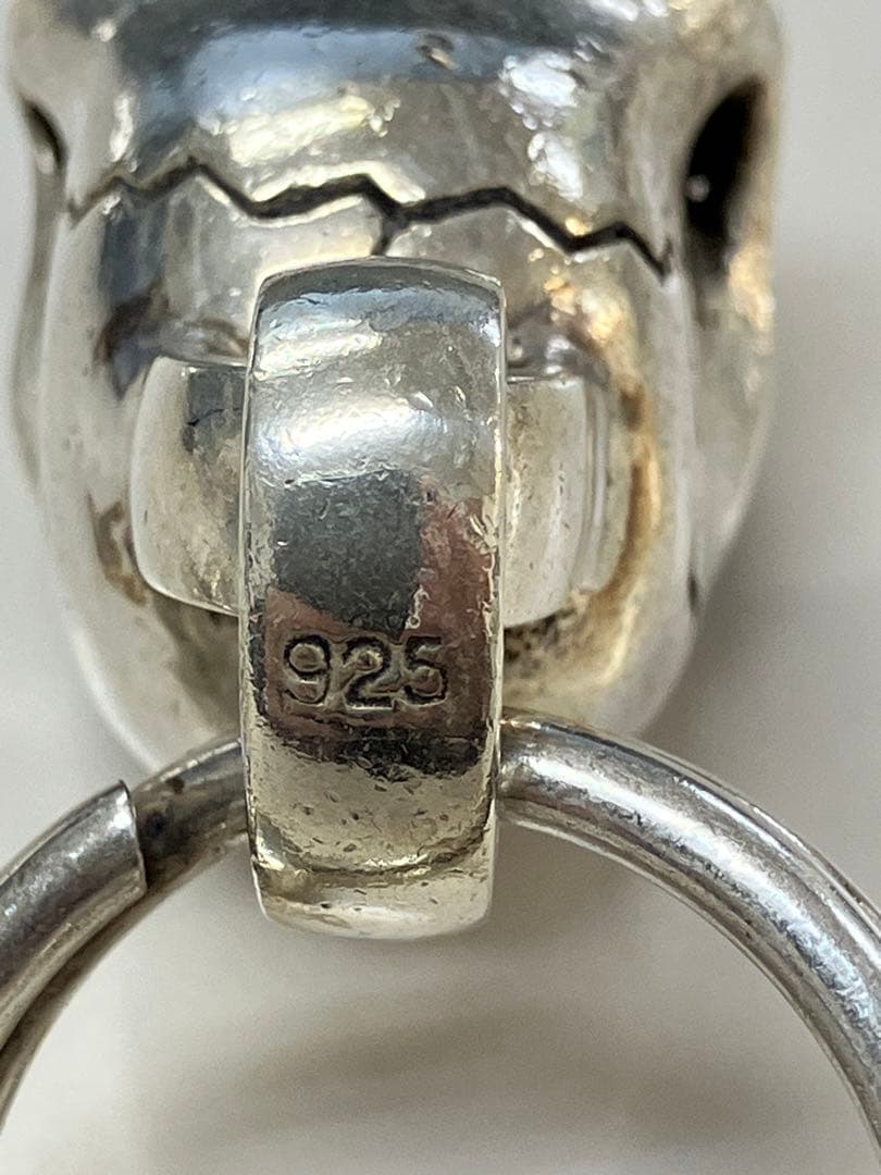E シルバー925 スカルキーホルダー