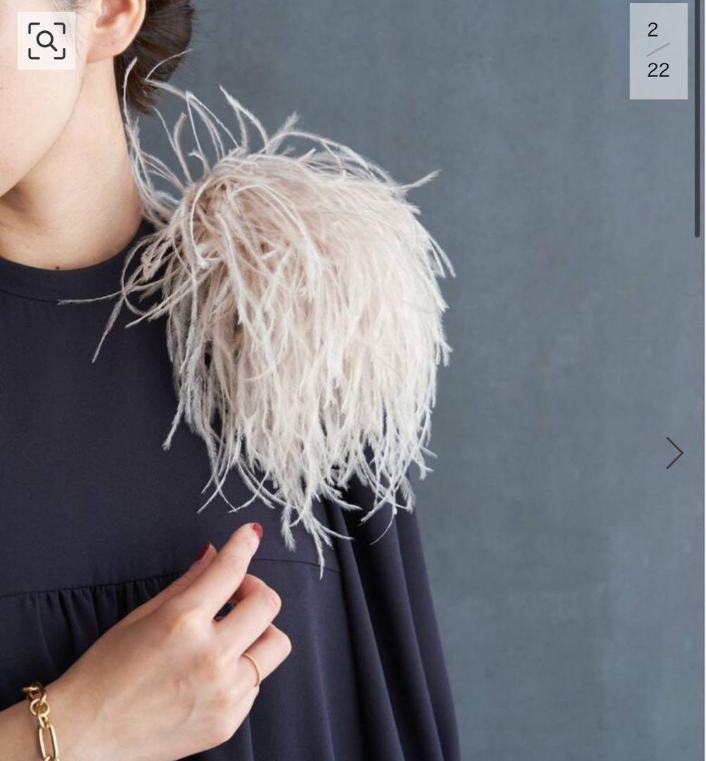 新品♡ふわふわ♡VERMEIL par iena オーストリッチコサージュ