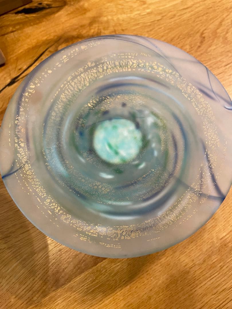 極上品　藤田喬平　手吹ガラス　金箔　彩鉢　一対