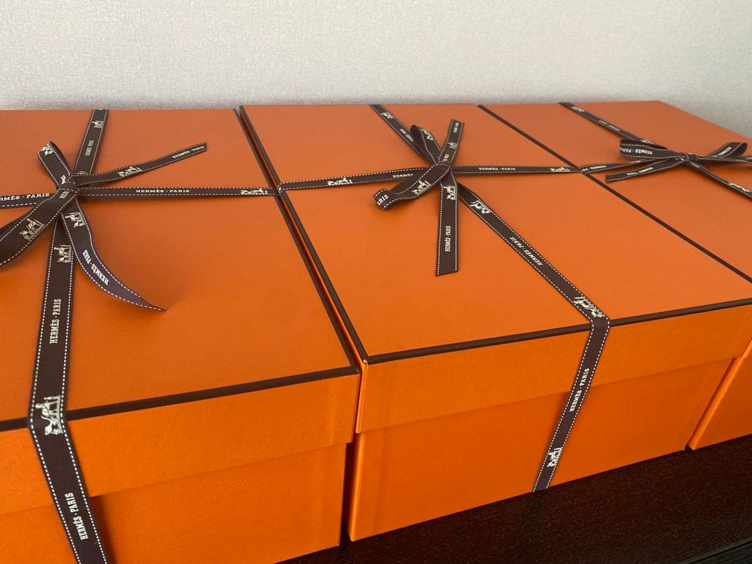 HERMES エルメス 空箱 & リボン 3セット 25.5×38×13.5