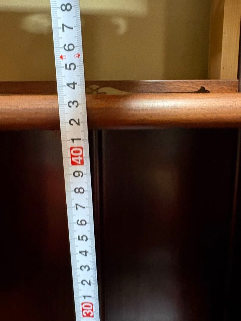 唐木　茶箪笥　茶棚　飾り棚　違い棚　引出し付き　レトロ　木製オープンシェルフ