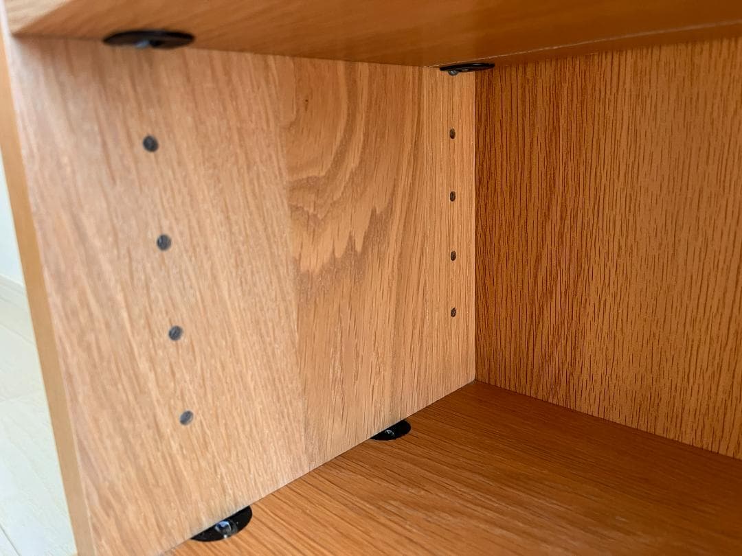 無印良品　オーク材薄型ラック・ワイド小・奥行22cm