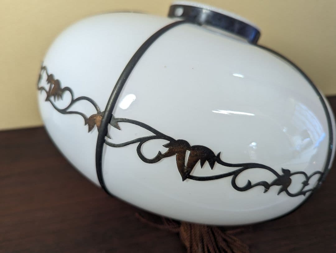 ペンダントライト 照明 昭和レトロ 大正ロマン 乳白色 当時物 アンティーク希少