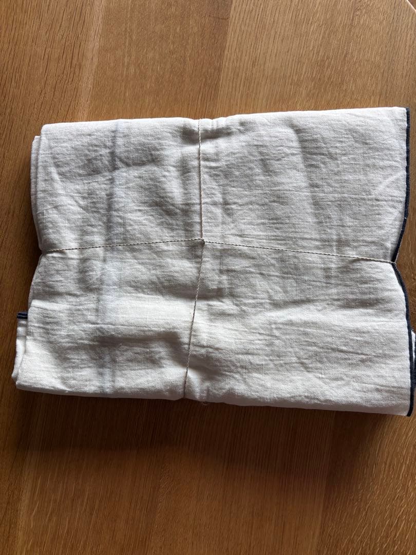 新品!テーブルクロス　フランス産　ホワイト×ネイビー