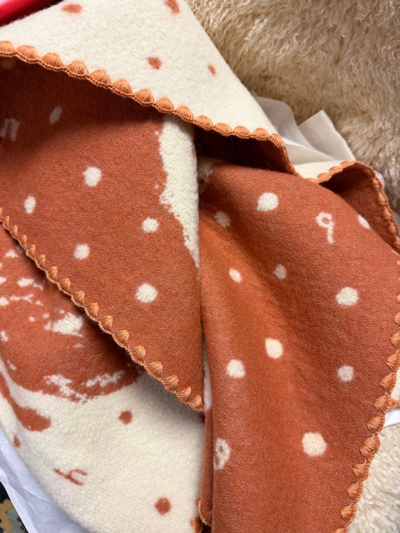 mina perhonen ミナペルホネン　ブランケット　蝶　オレンジ　未使用品