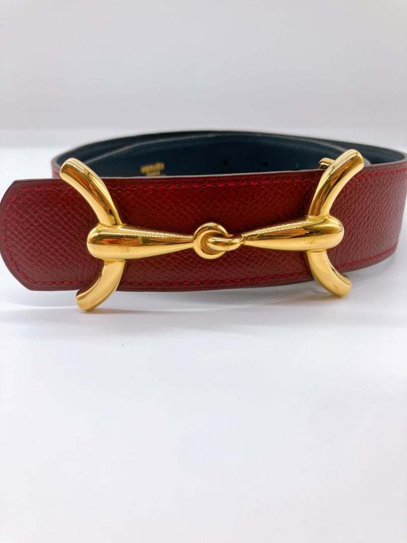 HERMES ホースビット リバーシブル ♯85 ベルト クシュベル OZ刻印