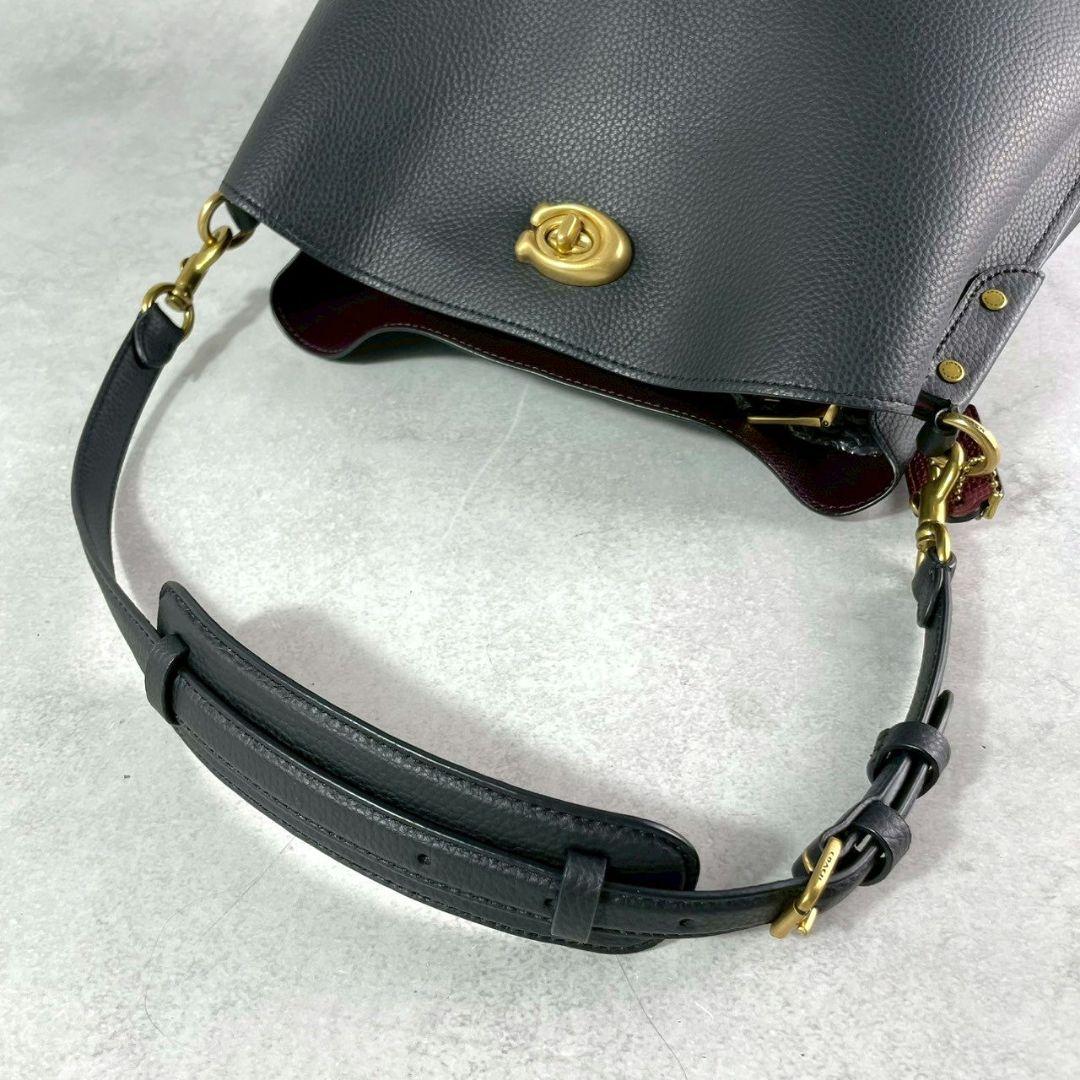 極美品 コーチ ウィロウ 2way ショルダーバッグ ビジネスバッグ レザー 黒