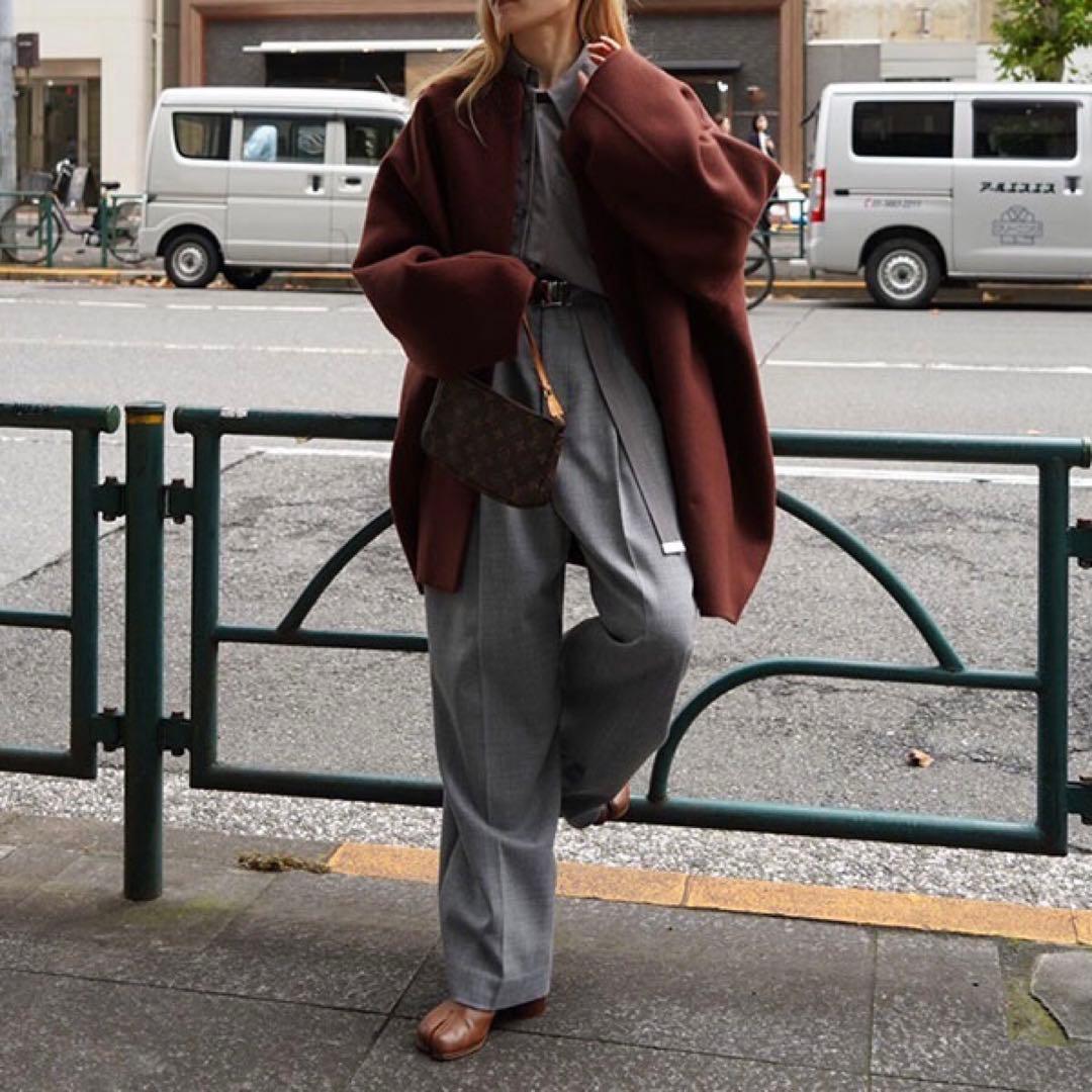 ETRE TOKYO ウールリバーコクーンコート ブラウン M