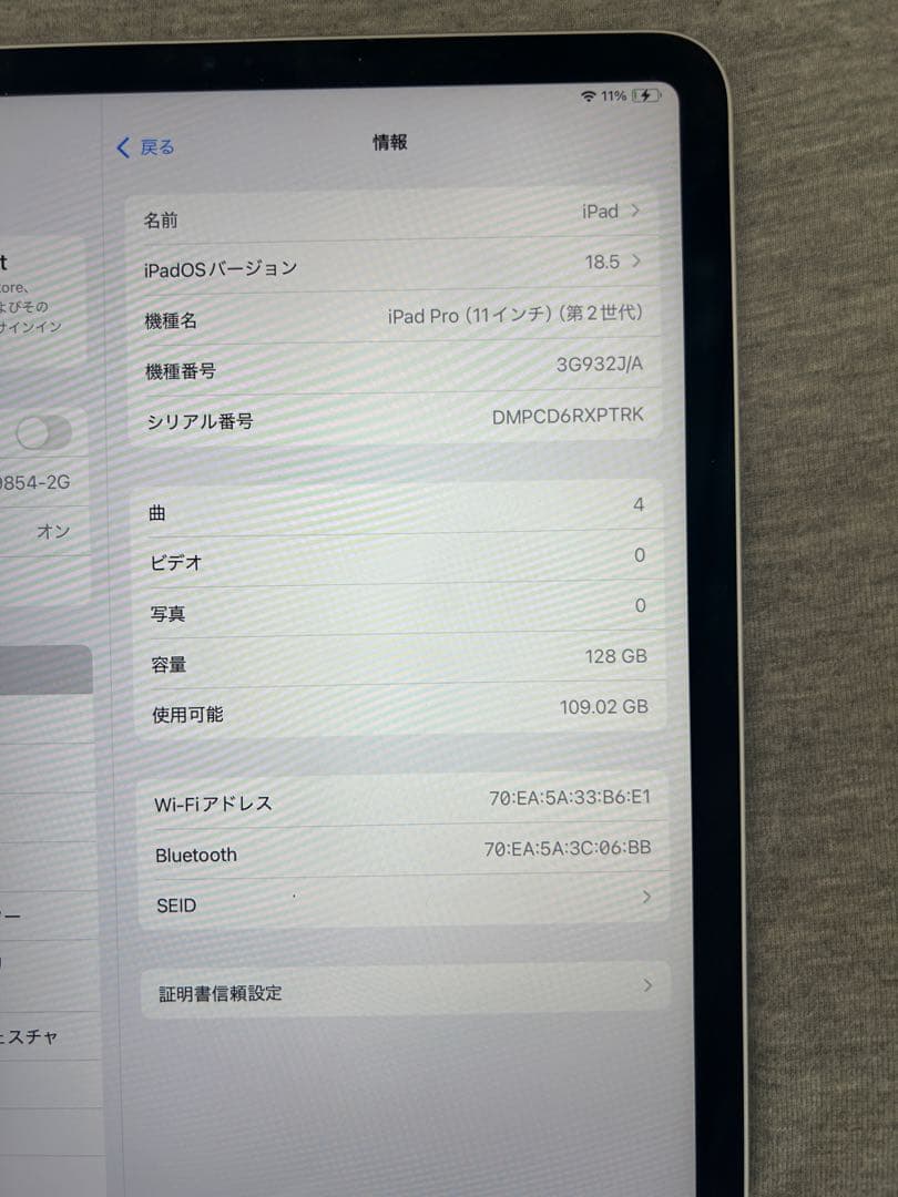 iPadPro11インチ（第2世代）