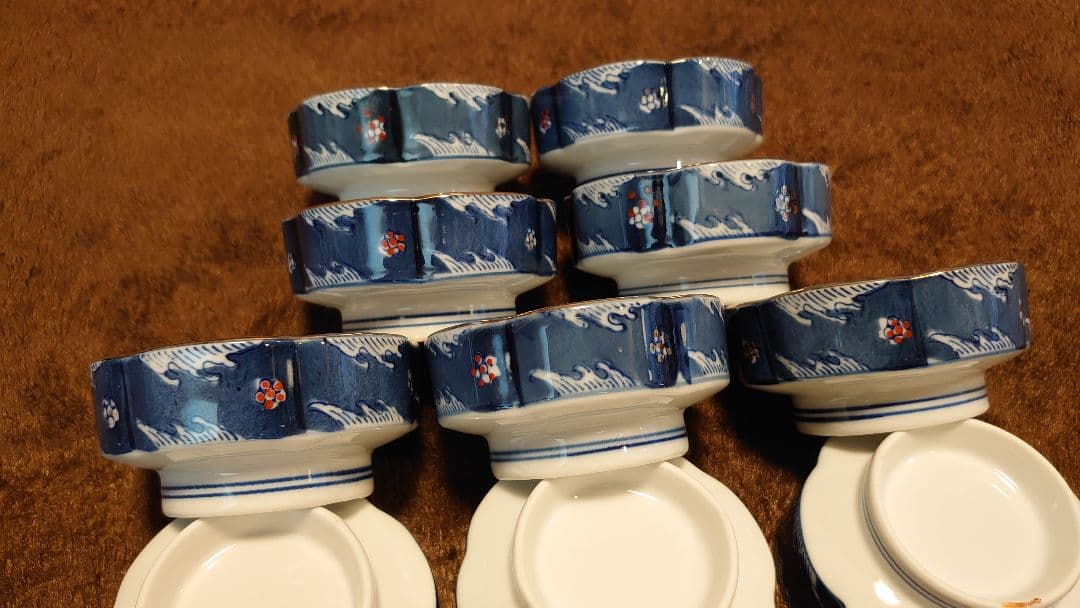 古伊万里　伊万里　色絵　向付　菓子皿　台鉢　１０客