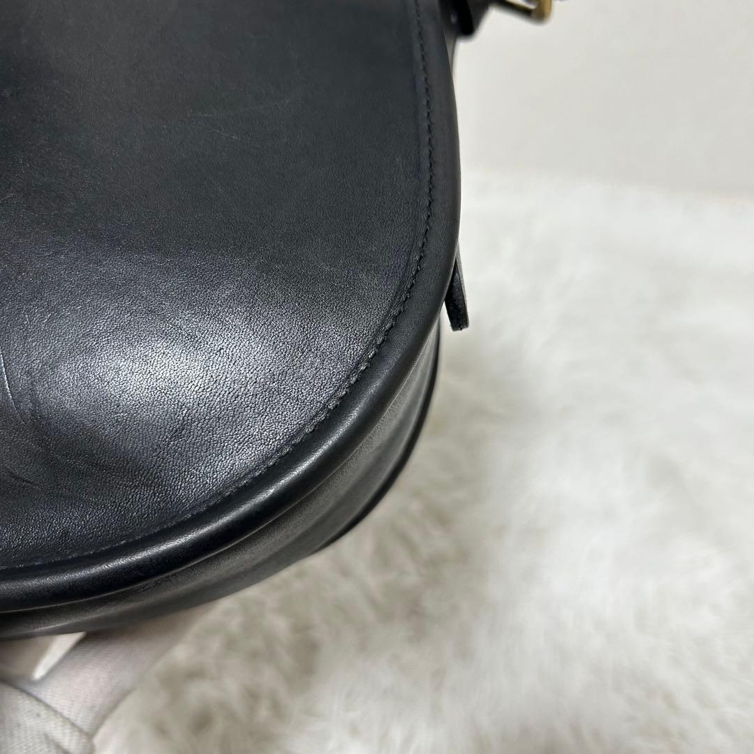 【美品✨希少/ターンロック】オールドコーチ　ブラック　レザー　フラップ　男女兼用