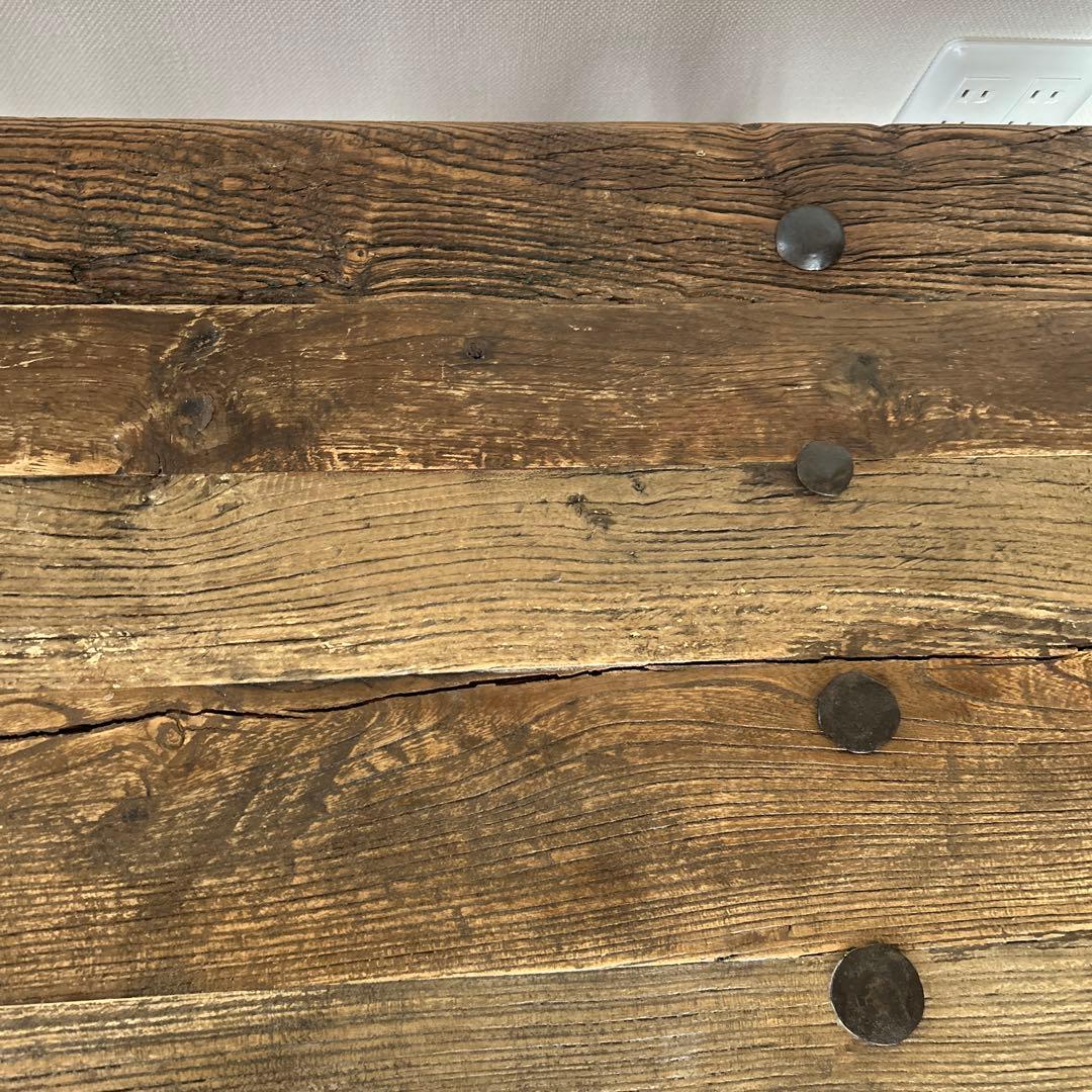 ローテーブル センターテーブル アンティーク風 木目 木 ヴィンテージ風 カフェ