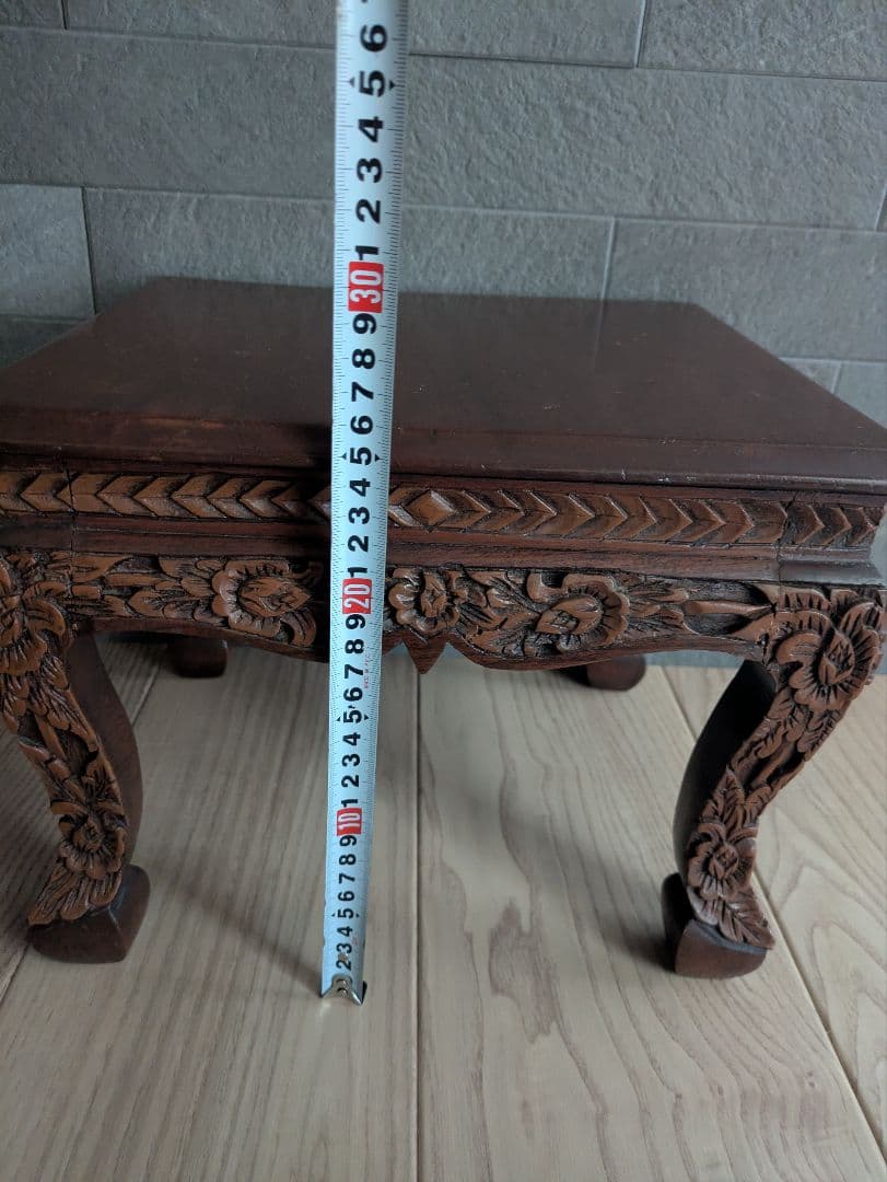 花台 木製 彫刻 飾り台 アンティーク調 アジアン家具　猫脚