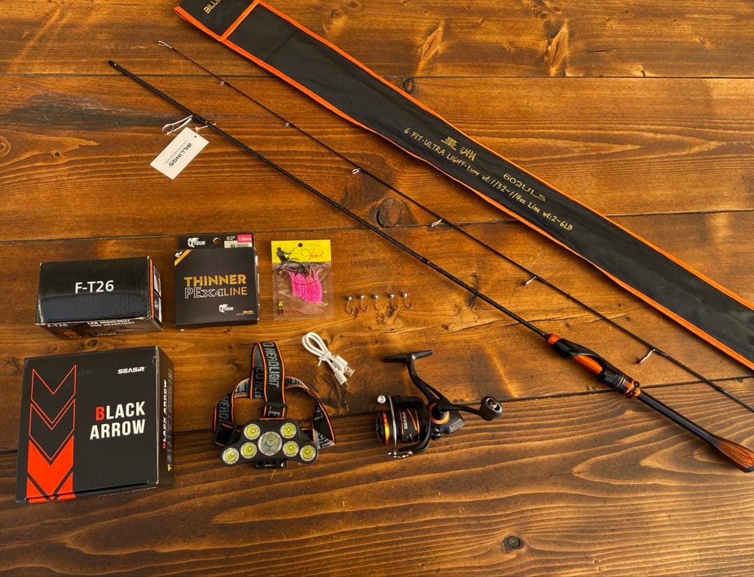 アジングセット　超軽量　アジングロッド　6ft 1.8M スピニングロッド　新品