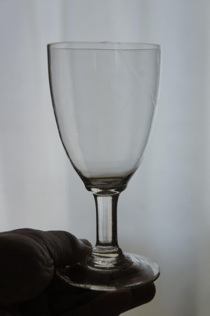 フランスアンティーク　19世紀　ビストログラス　ワイングラス　15cm　2客