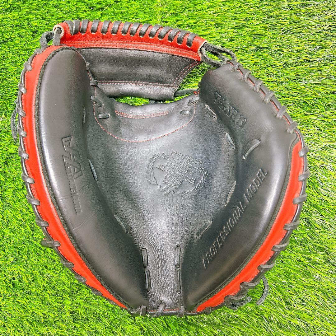 【美品】ハタケヤマ 軟式 キャッチャーミット 甲斐モデル 大人用