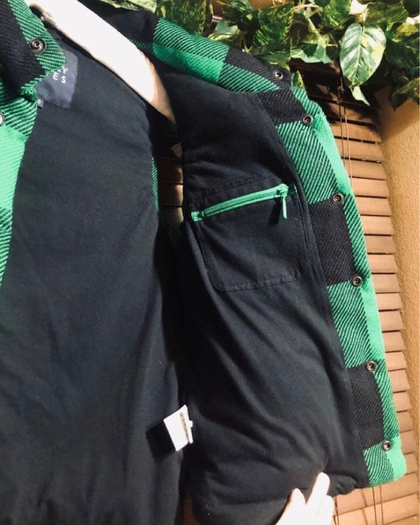 [美品]PEARY GATES/パーリーゲイツ/ダウンベスト/チェック/グリーン