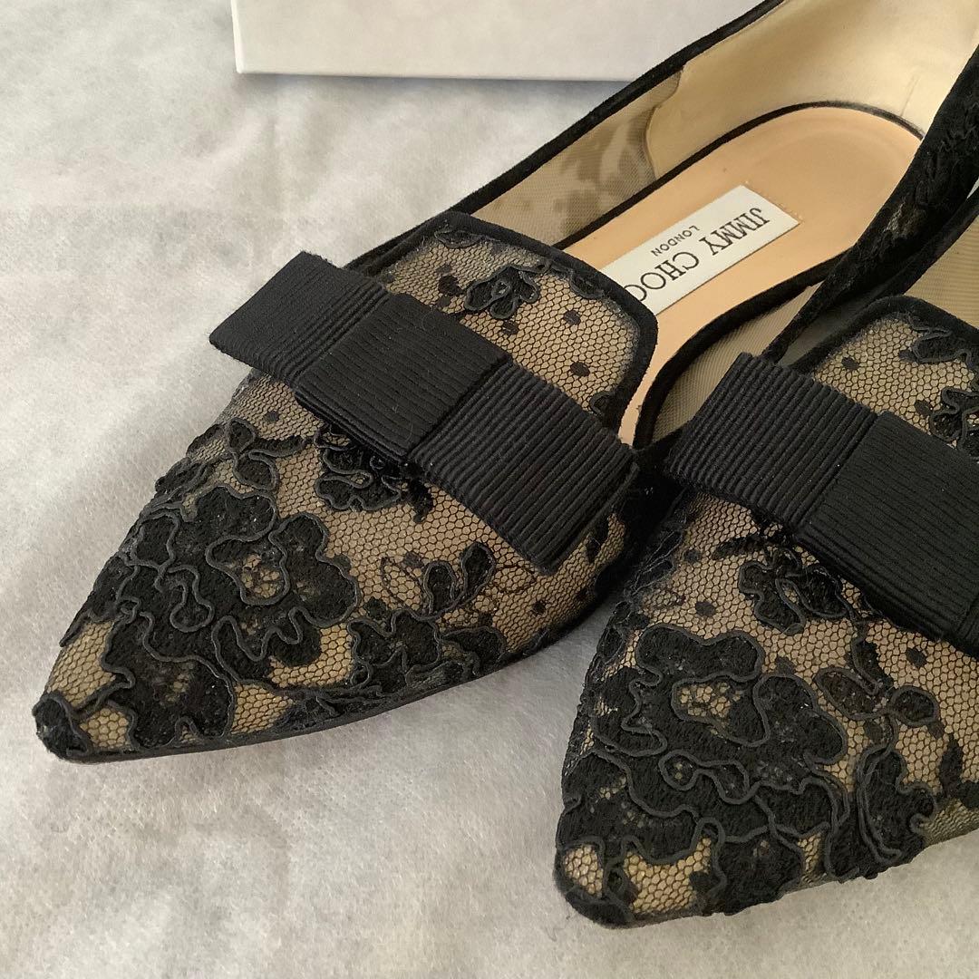 JIMMY CHOO★ジミーチュウ★レースフラットシューズ★36 1/2
