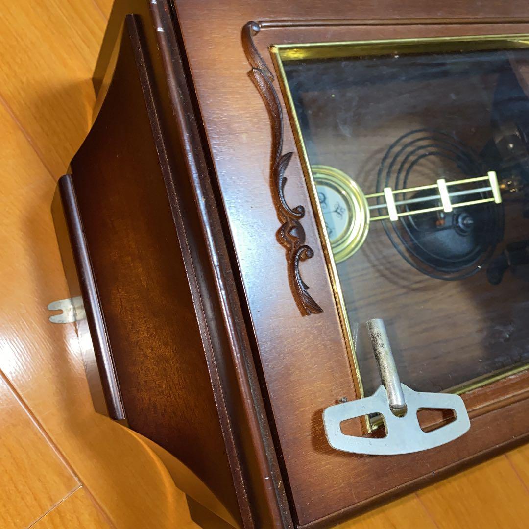 柱時計　ゼンマイ式　ボンボン時計送料込み　値下げしました