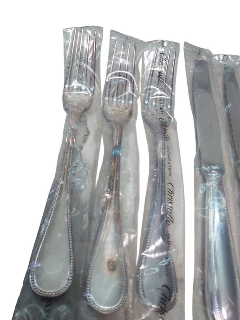 クリストフル パール 未開封 テーブル ナイフ フォーク 6点セット