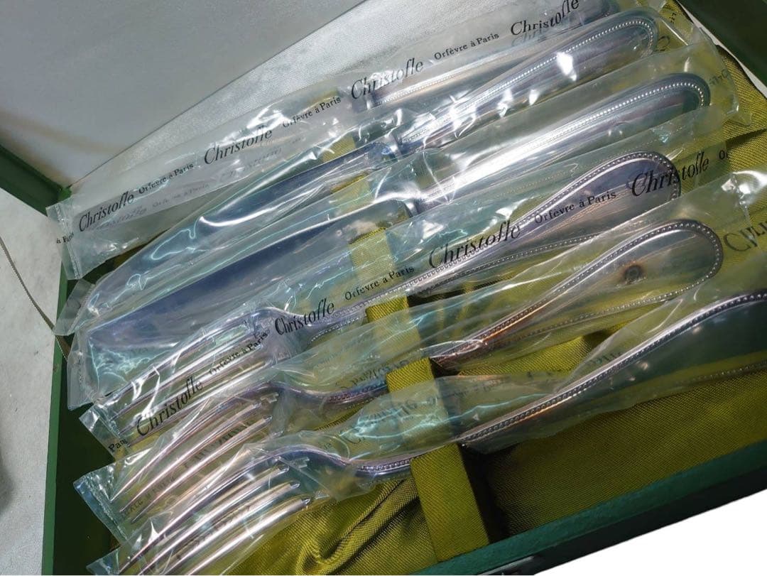 クリストフル パール 未開封 テーブル ナイフ フォーク 6点セット