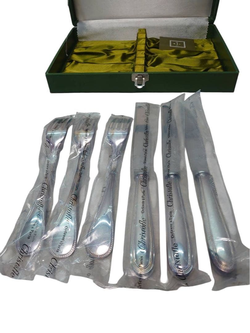 クリストフル パール 未開封 テーブル ナイフ フォーク 6点セット