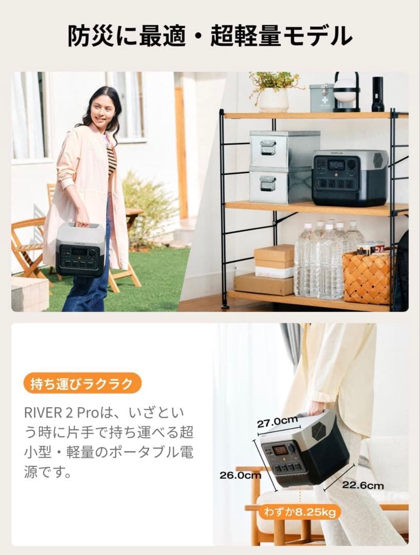 【pg】EcoFlow  2 Pro + 220Wソーラーパネル