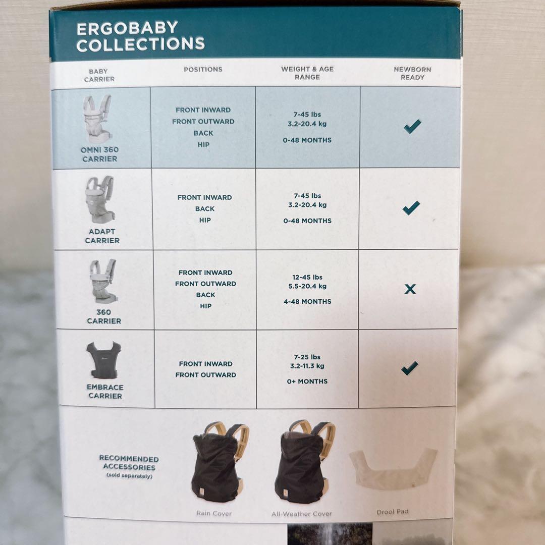 エルゴ 抱っこ紐 オムニ 360 クールエア メッシュ ベビーキャリア グレー