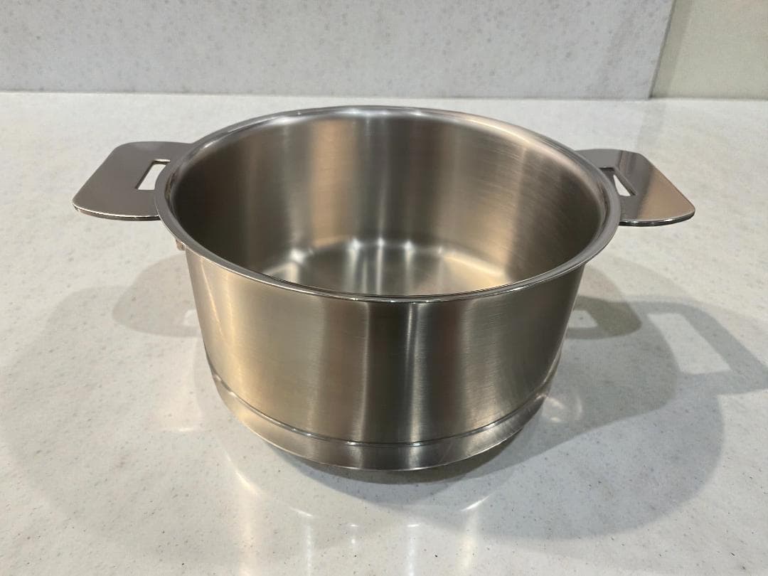 【美品】CRISTEL クリステル ステンレス L深鍋 14cm ガラス蓋付き