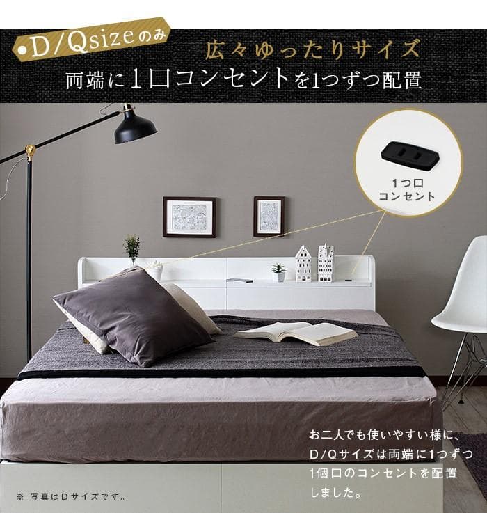 【R】ダブル　マットレスなし【収納なし】 送料込み！【ホワイト】