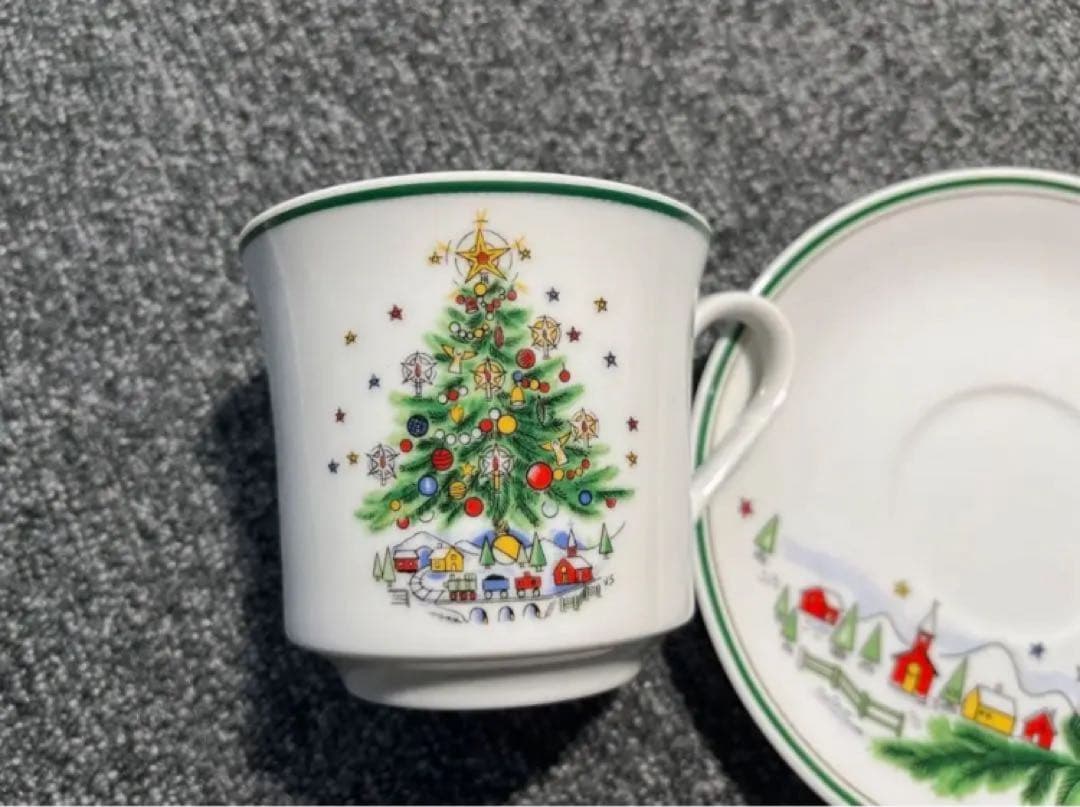 美品Salem セーラム　食器お皿　カップクリスマスプレート　カップ&皿6セット