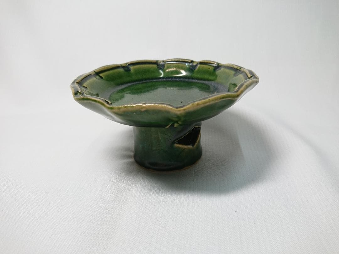 ◆ 幸兵衞窯 ◆　総織部 高台皿 × 5　＊新品未使用品