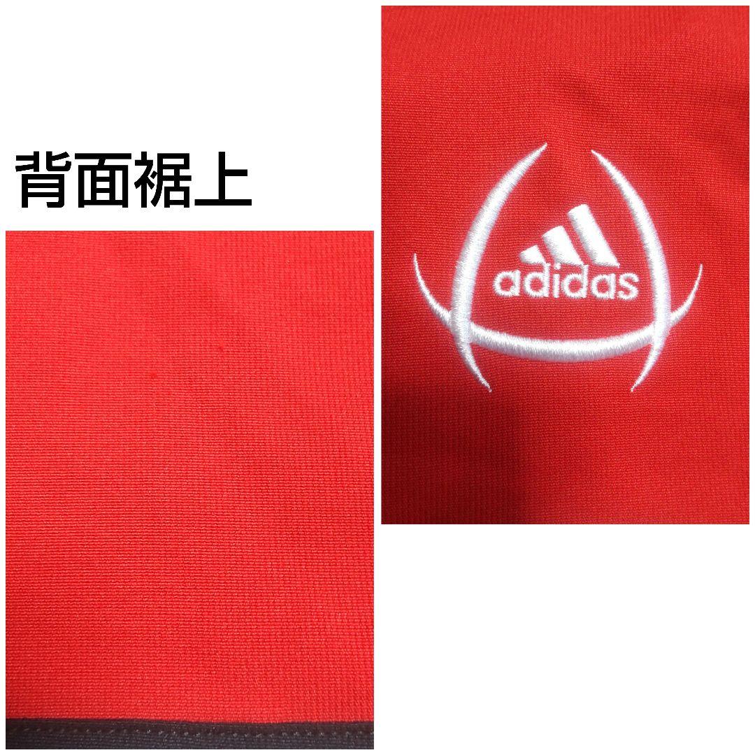 00s　アディダス　ACミラン　トレーニングウェア　ハーフジップ　赤　黒　O