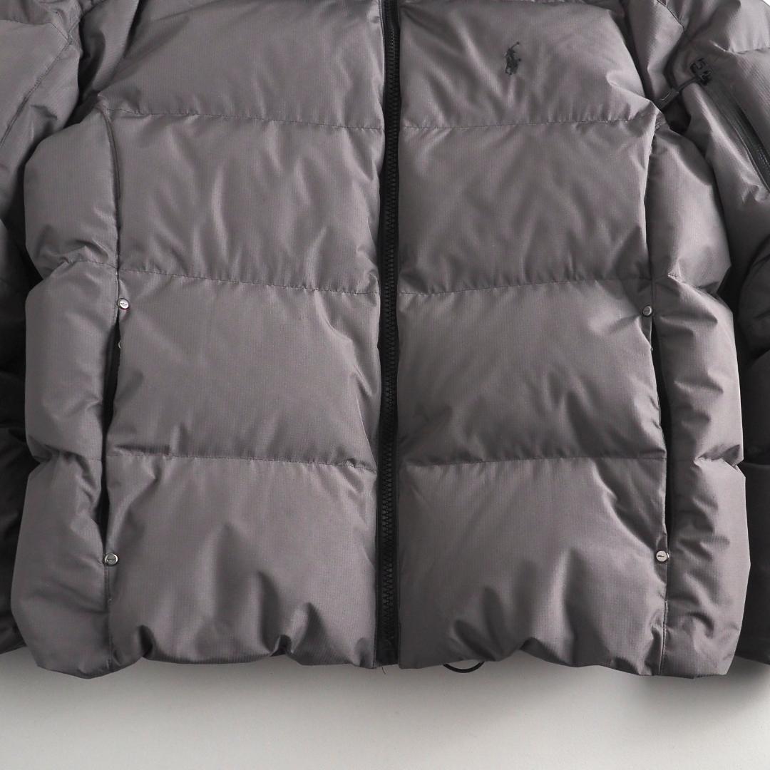 ラルフローレン　ダウンジャケット　フーデッド　グレー　肉厚　グレー　美品