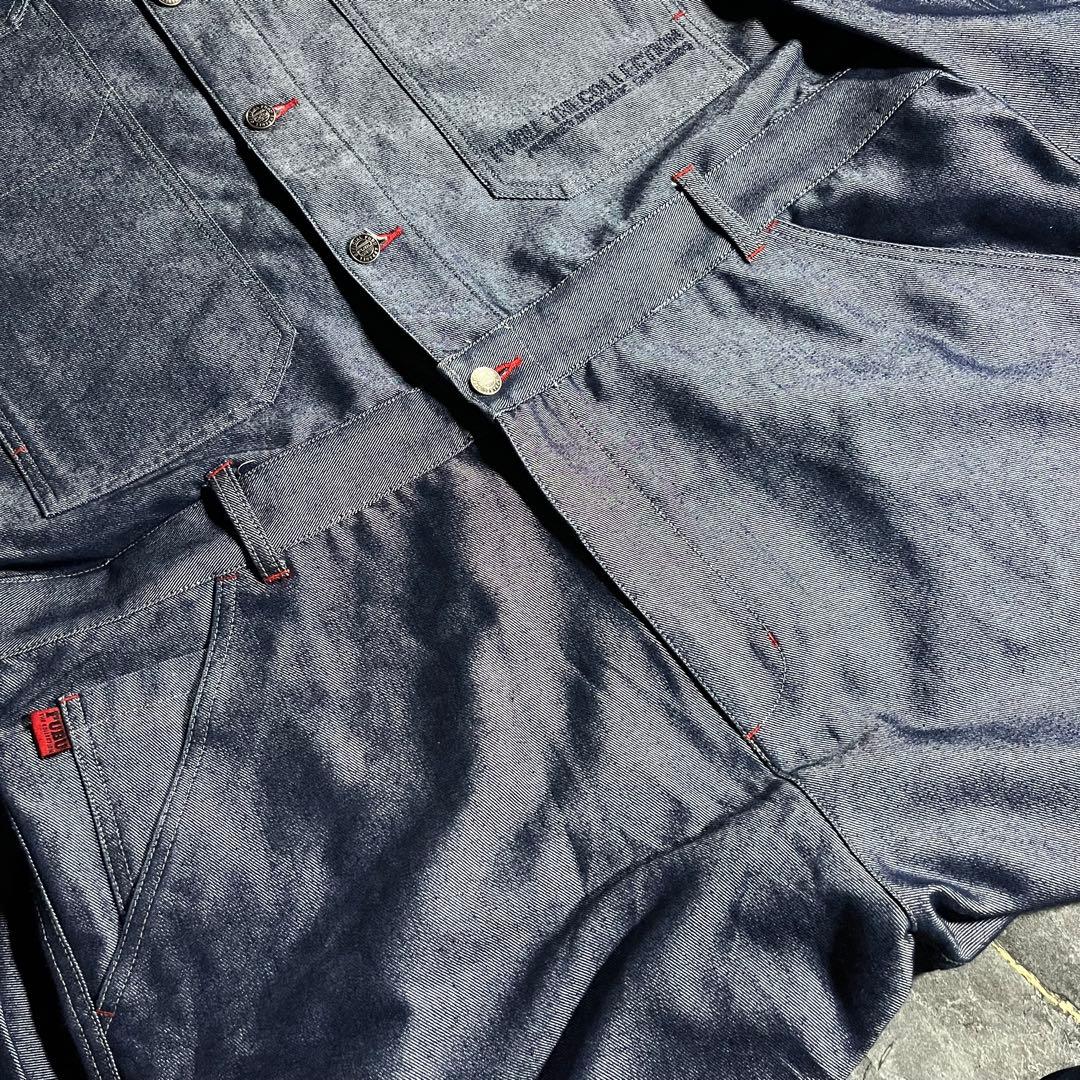 ☆レア☆ fubu 90s デニム オーバーオール 光沢 B系 ジャケット