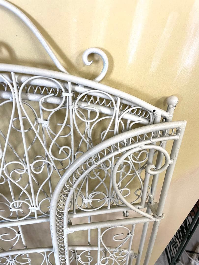 k*i様 アンティーク風 プランターラック 鉢ラック 折りたたみ アイボリー系