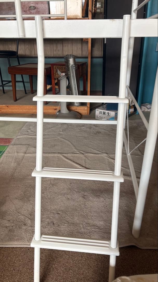 ホワイト メタル ロフトベッド