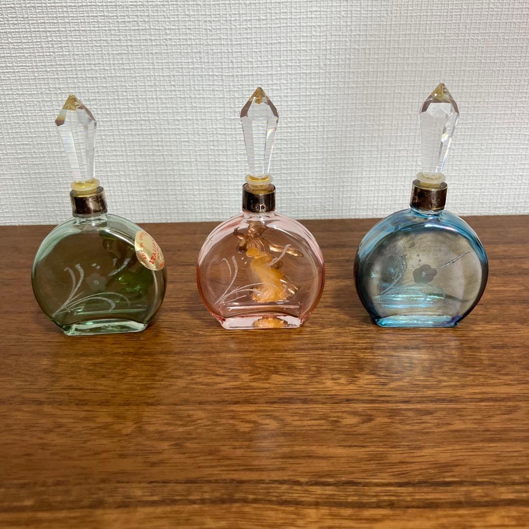 レトロ vintage イタリア製 ガラス瓶 ３点 セット