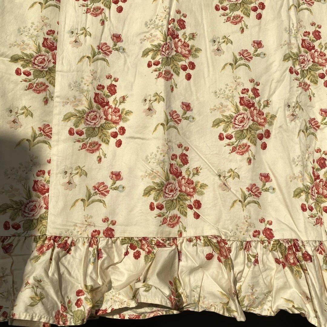 ラルフローレン フラットシーツ　フリル付きダブルサイズ