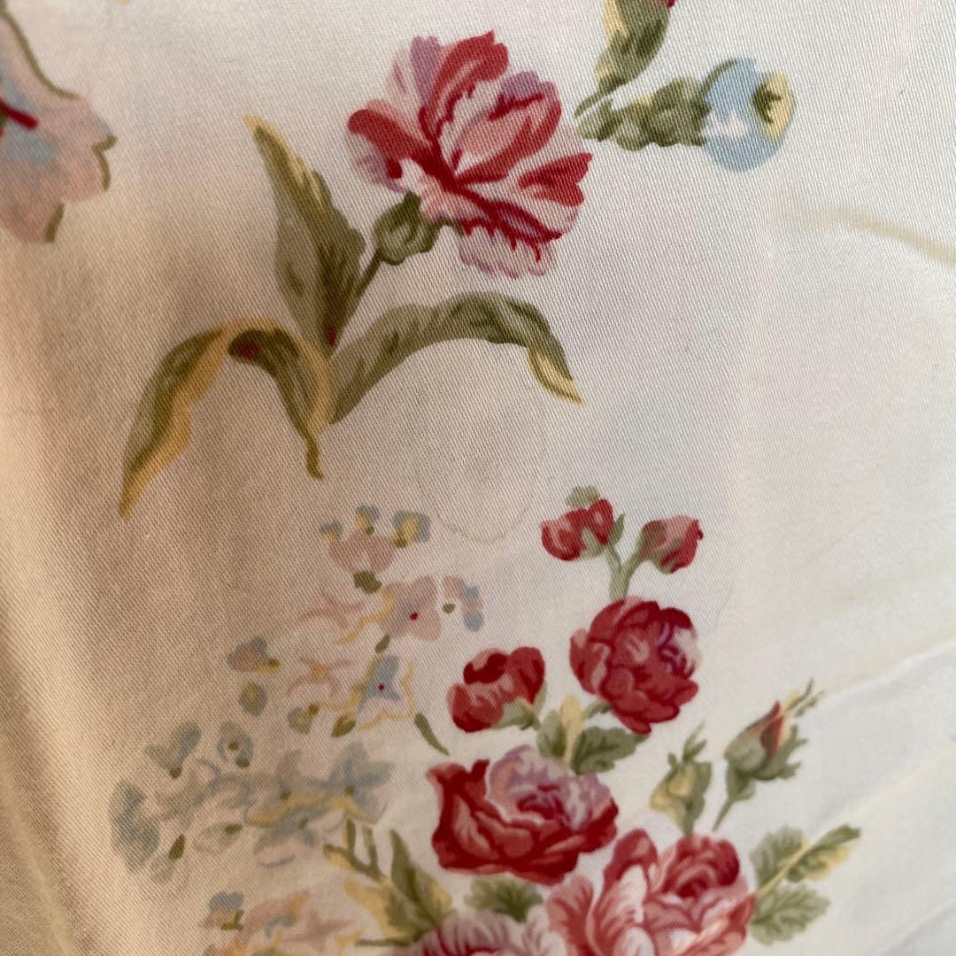 ラルフローレン フラットシーツ　フリル付きダブルサイズ