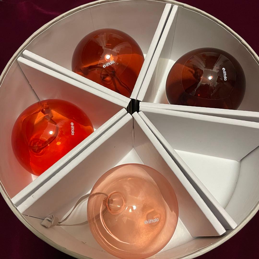  ガラスボール オーナメント グレー レッド 9個セット