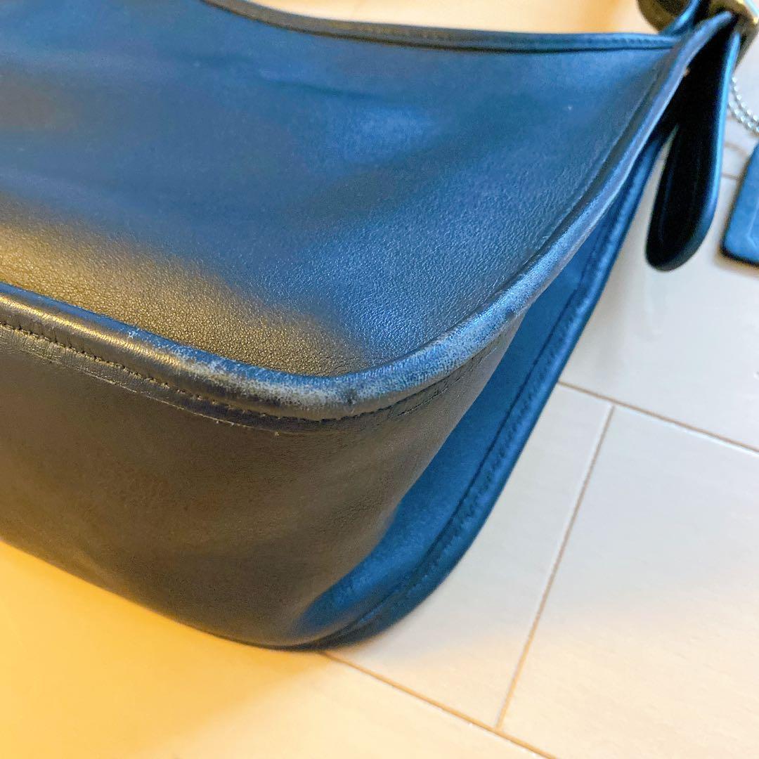 9950 COACH オールドコーチ ショルダーバッグ 黒レザー 斜め掛けバッグ