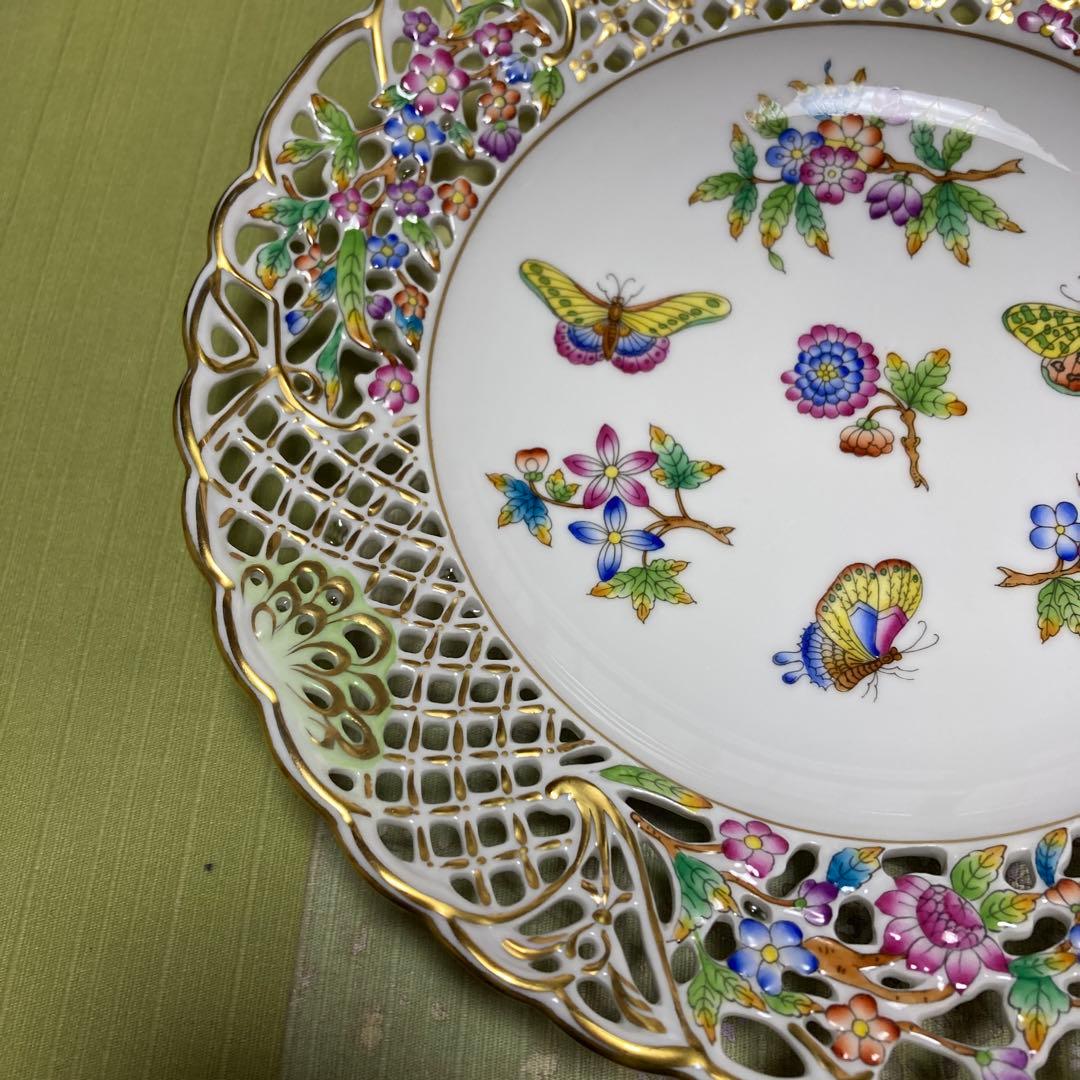 ヘレンド　ヴィクトリアブーケ　透かしプレート