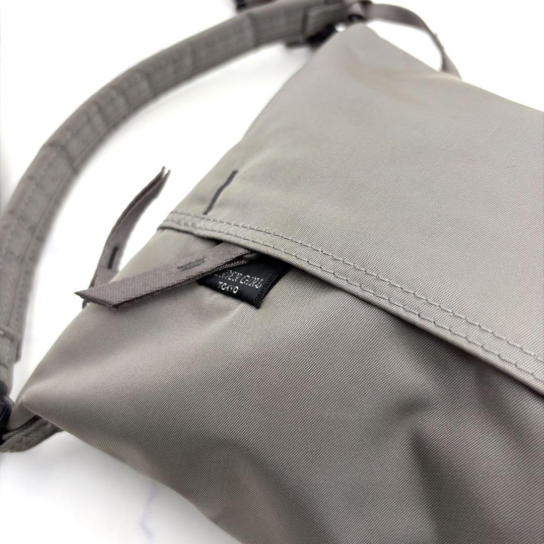 美品 ポーターガール シェル 2way ショルダーバッグ グレー 軽量 斜め掛け