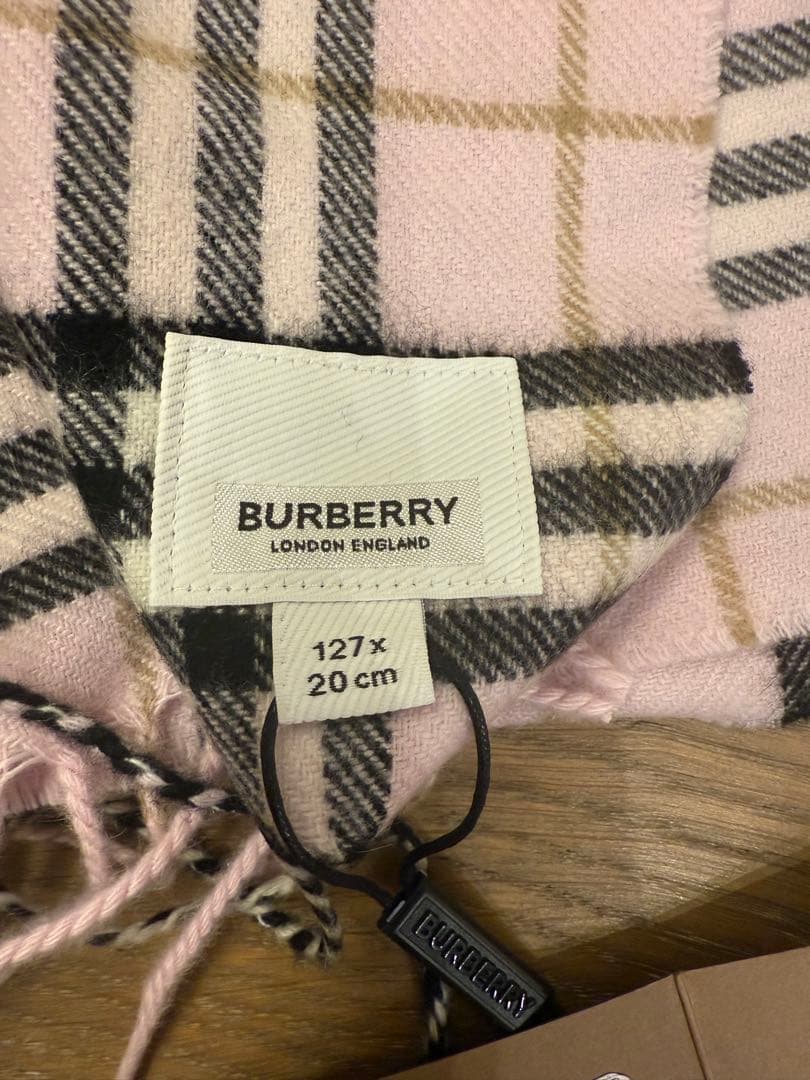 BURBERRY チェックマフラー ピンク系 127x20cm 新品未使用