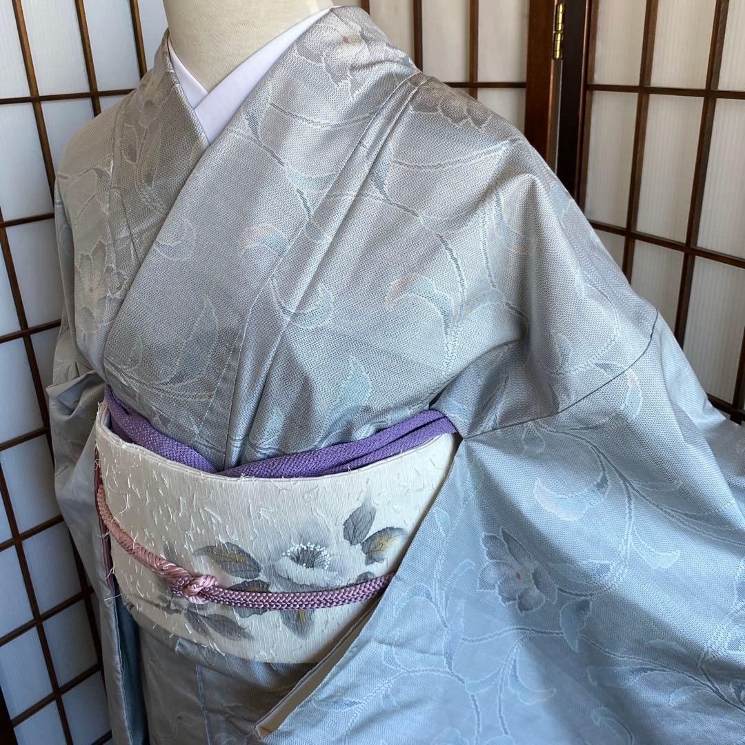 値下げ　白大島　色大島　オリエンタル花唐草