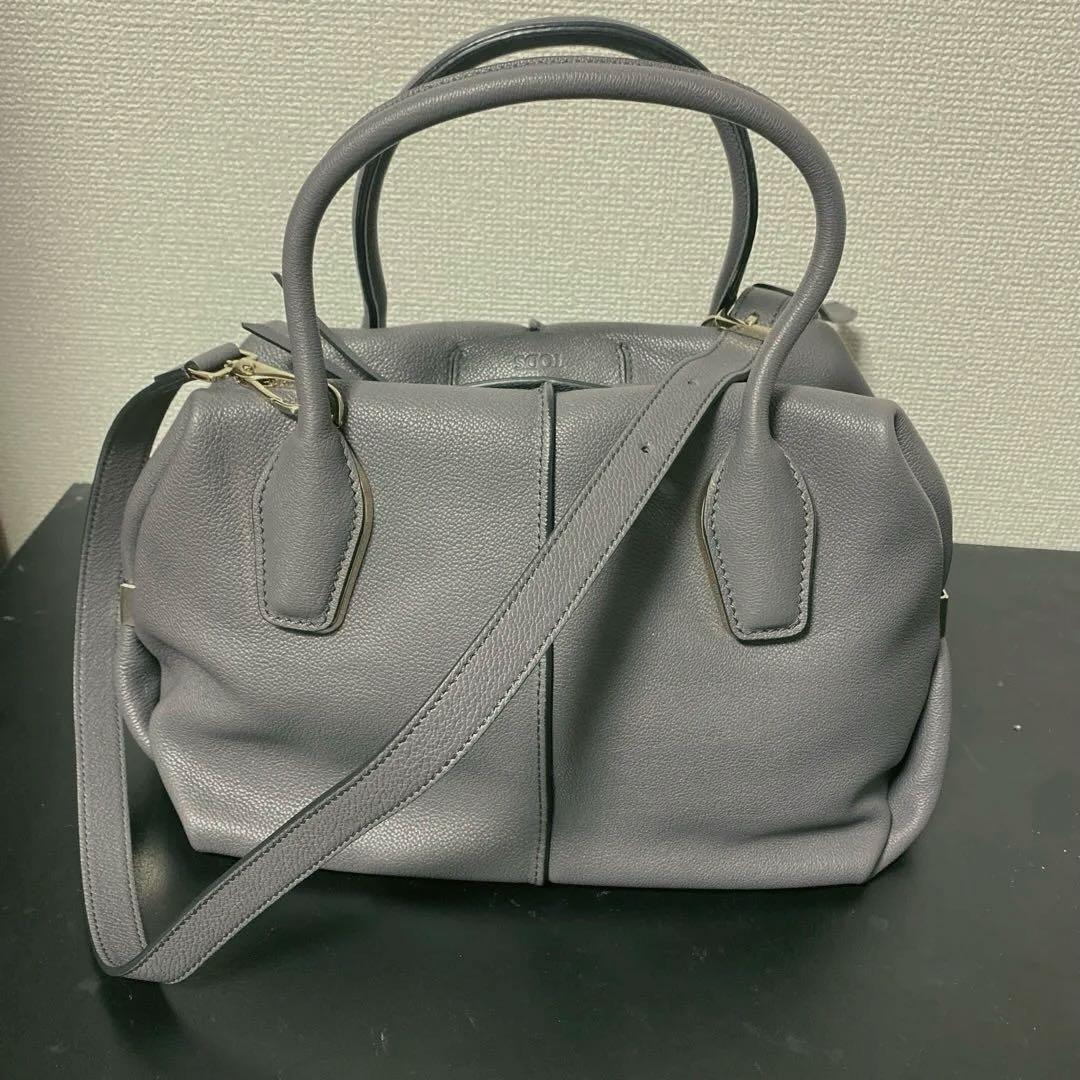 期間限定価格　美品TOD'S トッズ レザーバッグ　D Bow グレー