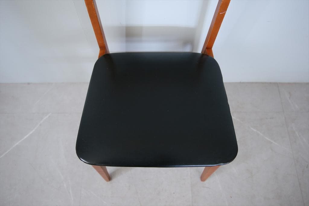 英国ヴィンテージチーク古木ダイニングチェア/椅子イス/モダン(92-183-2)