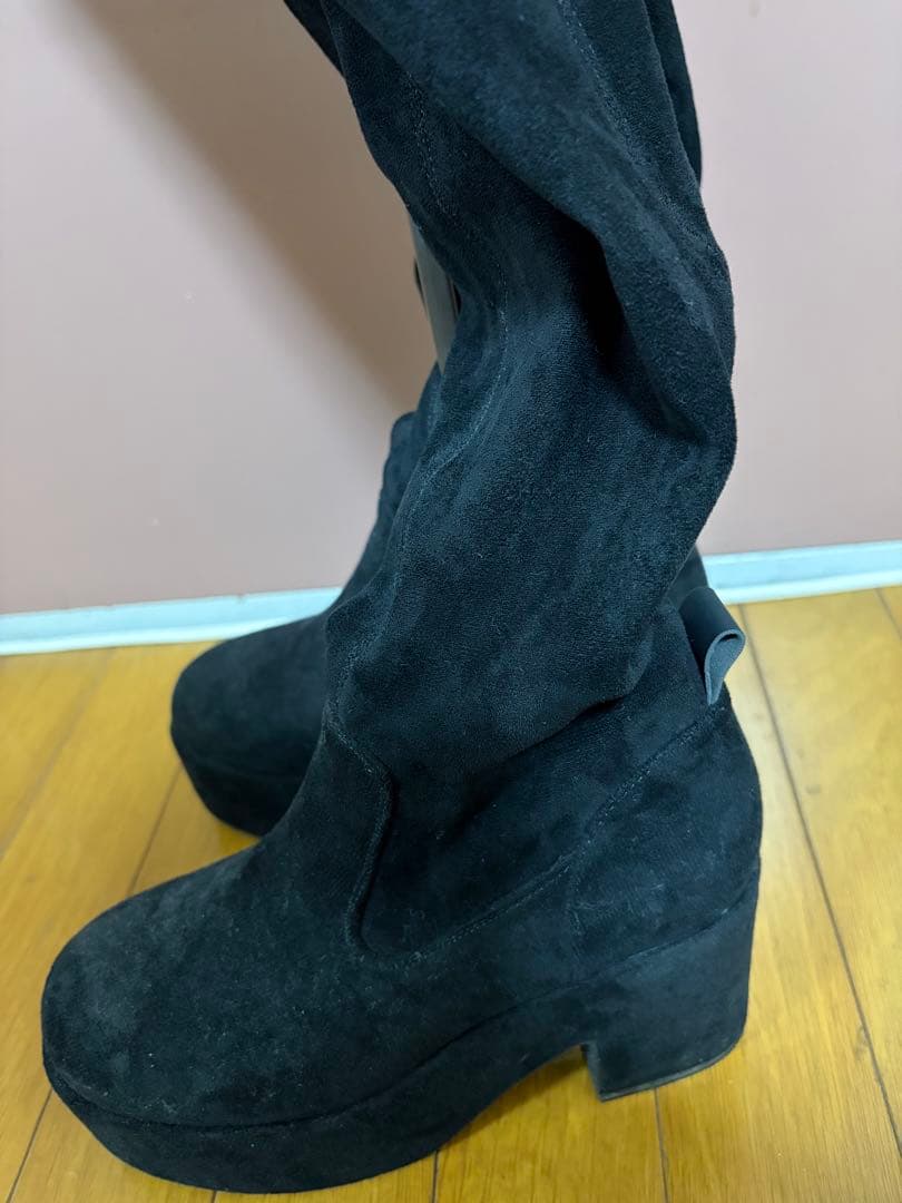 cherimi 厚底ストレッチニーハイブーツ